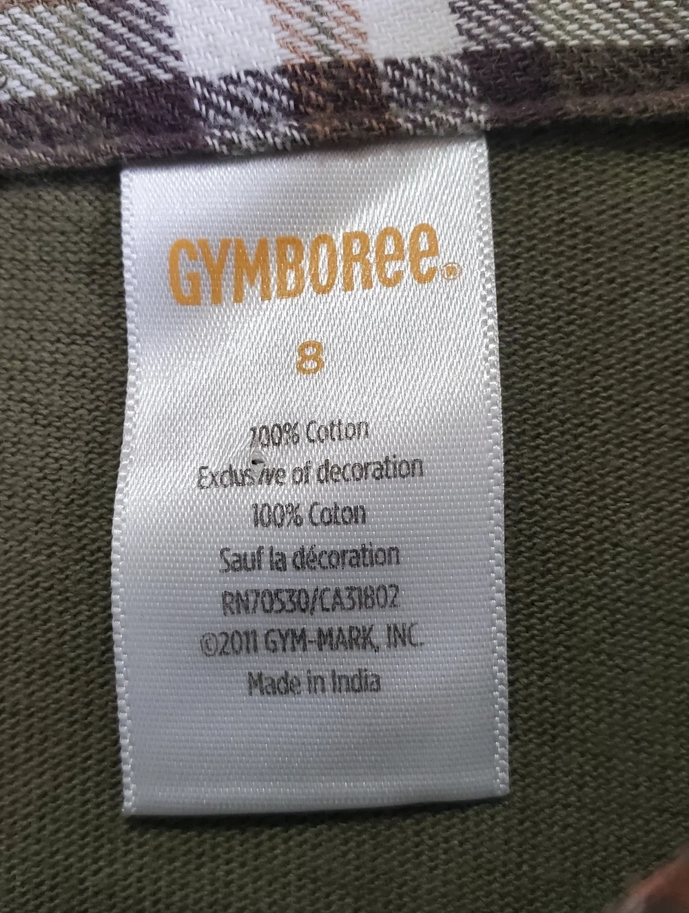 K1393 * Gymboree Boys Corduroy Yoke Rugby Polo Shirt Olive Green Size 8
